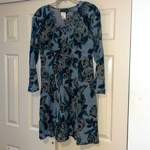 Carole Little Newly Dry Cleaned Grey Floral Dress Size 12 Dry Clean Only